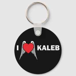 I Love Kaleb Round Key Chain キーホルダー