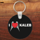 I Love Kaleb Round Key Chain キーホルダー (正面)