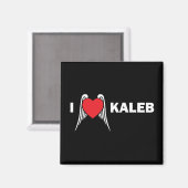 I Love Kaleb Square Magnet マグネット (正面/裏面)