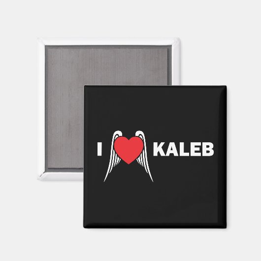 I Love Kaleb Square Magnet マグネット (正面/裏面)