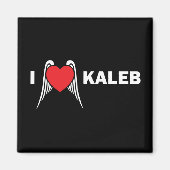 I Love Kaleb Square Magnet マグネット (正面)