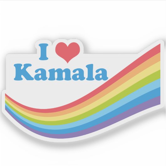 I Love Kamala Rainbow Laptop シール (正面)