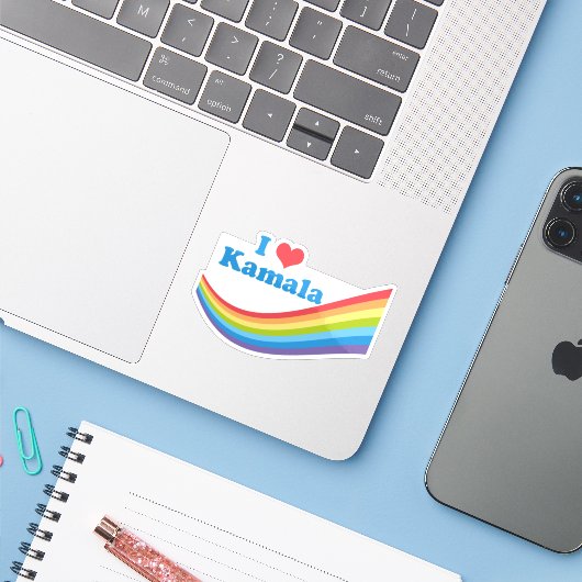 I Love Kamala Rainbow Laptop シール (ノートパソコンとiPhone)