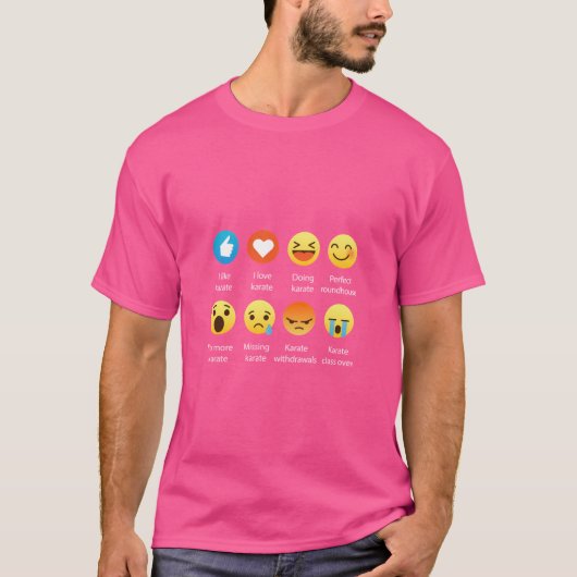 I Love Karate Emoji Emoticon絵文字武術Arts Graphic Tシャツ (正面)