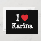 I love Karina heart T-Shirt ポストカード (正面/裏面)
