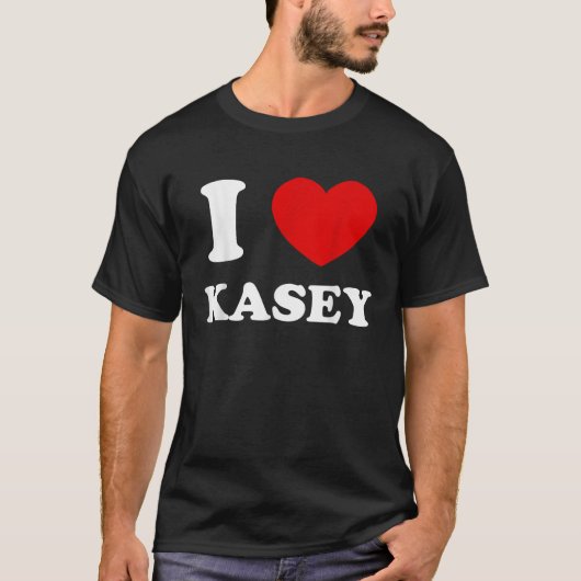 I Love Kasey IハートKasey おもしろい Kasey Tシャツ (正面)