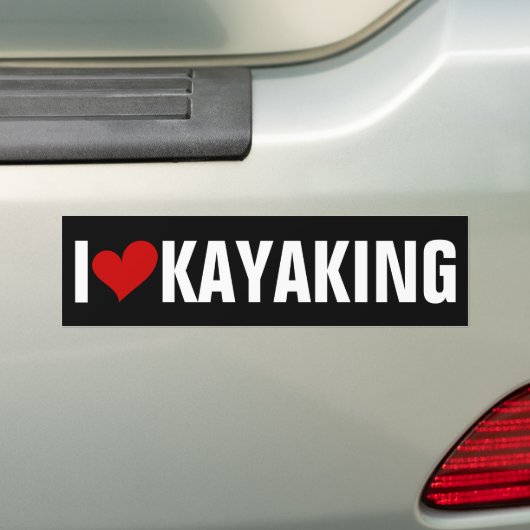 I LOVE KAYAKING バンパーステッカー (車上)