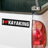 I LOVE KAYAKING バンパーステッカー (トラック上)