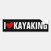 I LOVE KAYAKING バンパーステッカー (正面)