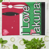 I Love Kenya and "Hakuna Matata"アートプリント キッチンタオル (折り畳み)