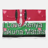 I Love Kenya and "Hakuna Matata"アートプリント キッチンタオル (横)