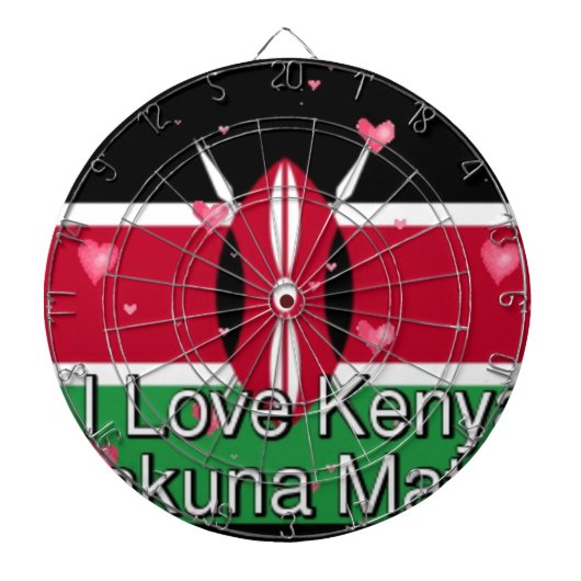 I Love Kenya and "Hakuna Matata"アートプリント ダーツボード (正面)