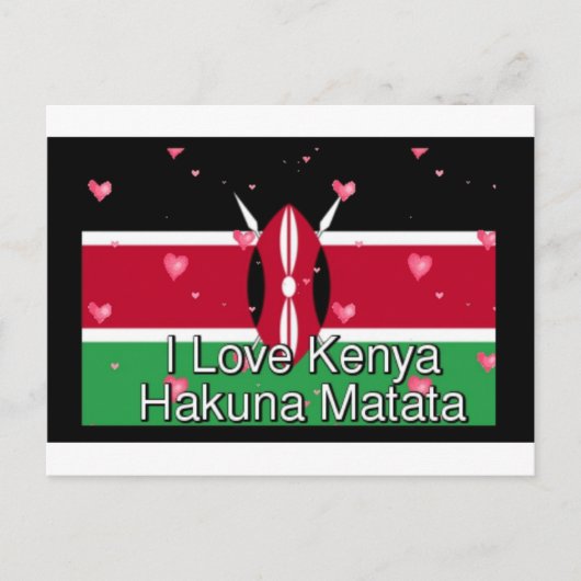 I Love Kenya and "Hakuna Matata"アートプリント ポストカード (正面)