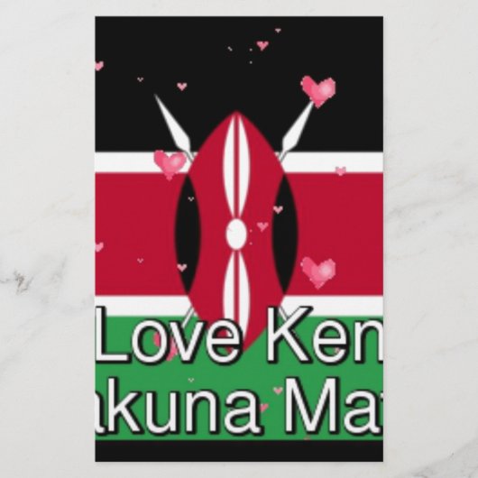 I Love Kenya and "Hakuna Matata"アートプリント 便箋 (正面)