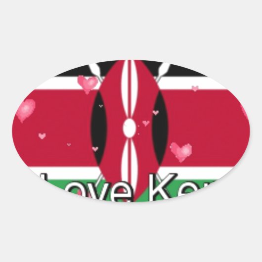 I Love Kenya and "Hakuna Matata"アートプリント 楕円形シール (正面)