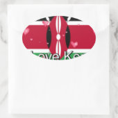 I Love Kenya and "Hakuna Matata"アートプリント 楕円形シール (バッグ)