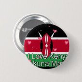 I Love Kenya and "Hakuna Matata"アートプリント 缶バッジ (正面&裏面)