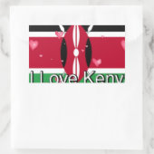 I Love Kenya and "Hakuna Matata"アートプリント 長方形シール (バッグ)
