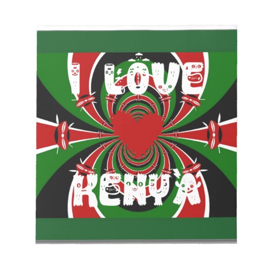 I Love Kenya Hakuna Matata Gives ノートパッド (正面)