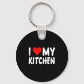 I Love Kitchen - Heart - Funny Cute Cook Remodel C キーホルダー (正面)