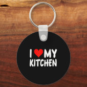 I Love Kitchen - Heart - Funny Cute Cook Remodel C キーホルダー (正面)