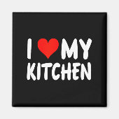 I Love Kitchen - Heart - Funny Cute Cook Remodel C マグネット (正面)