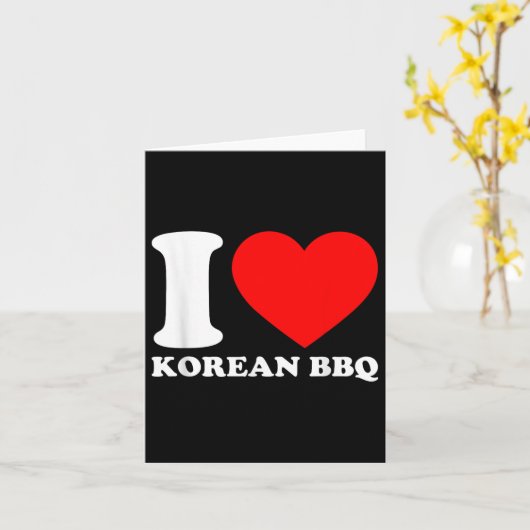 I Love Korean Bbq カード (黄色い花)