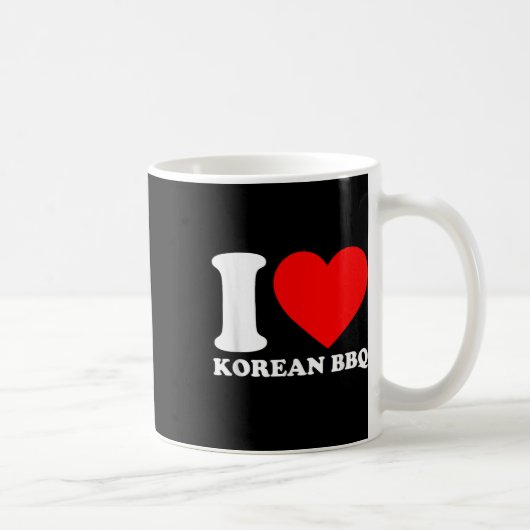 I Love Korean Bbq コーヒーマグカップ (右)