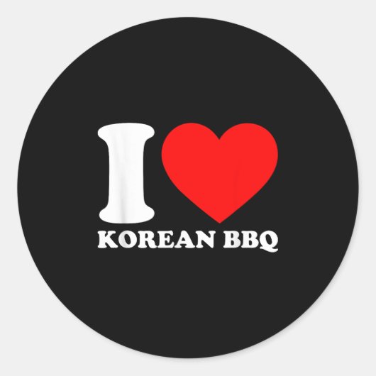 I Love Korean Bbq ラウンドシール (正面)