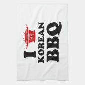 I Love Korean BBQ (고기구이) キッチンタオル (縦)