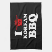 I Love Korean BBQ (고기구이) キッチンタオル (縦)
