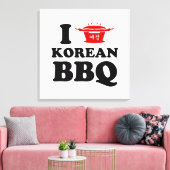 I Love Korean BBQ (고기구이) キャンバスプリント (インサイチュ (リビング))