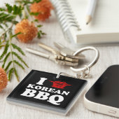 I Love Korean BBQ (고기구이) キーホルダー (正面右)