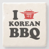 I Love Korean BBQ (고기구이) ストーンコースター (正面)