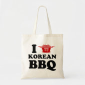 I Love Korean BBQ (고기구이) トートバッグ (正面)