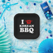 I Love Korean BBQ (고기구이) ペーパープレート (パーティー)