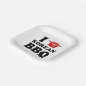 I Love Korean BBQ (고기구이) ペーパープレート (傾斜あり)