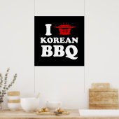 I Love Korean BBQ (고기구이) ポスター (キッチン)