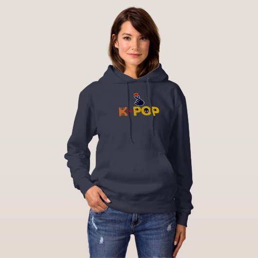 ♪♥I love KPop素晴らしい基本的なプルオーバーHoodie♥♫ パーカ (正面フル)