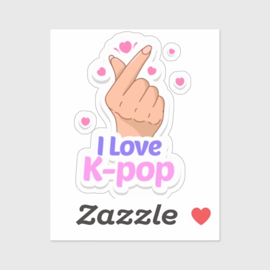 I Love Kpop Fingerハート シール (シート)