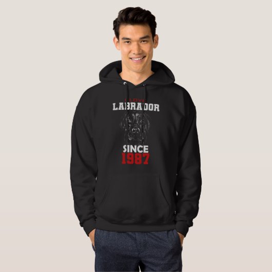 I love labrador since 1987 パーカ (正面フル)