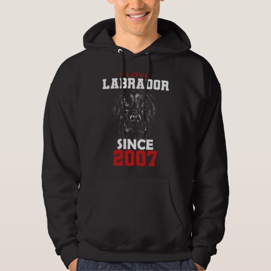 I love labrador since 2007 パーカ (正面)