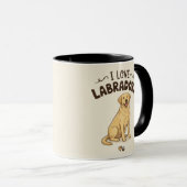 I Love Labradors Mug – Hand-Drawn Illustration マグカップ (正面右)
