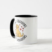 I Love Labradors Mug – With Hearts & Paw Prints マグカップ (正面左)