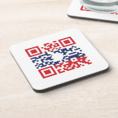 I Love Laos (Khoy Huk Lao)フラグQRコード |ラオギーク コースター (左側)