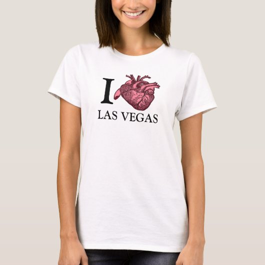 I Love Las Vegas解剖学的に正しいハート Tシャツ (正面)
