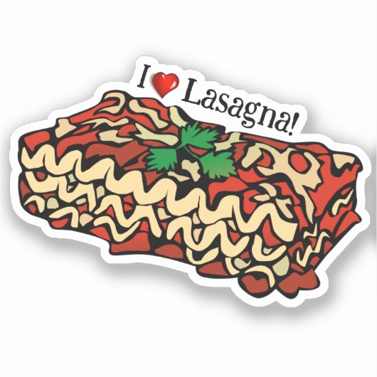 I Love Lasagna シール (正面)