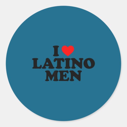 I Love Latino Men ラウンドシール (正面)