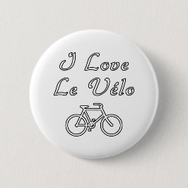 I LOVE LE VÉLO - Jeux de mots - Francois Ville 缶バッジ