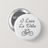 I LOVE LE VÉLO - Jeux de mots - Francois Ville 缶バッジ (正面&裏面)